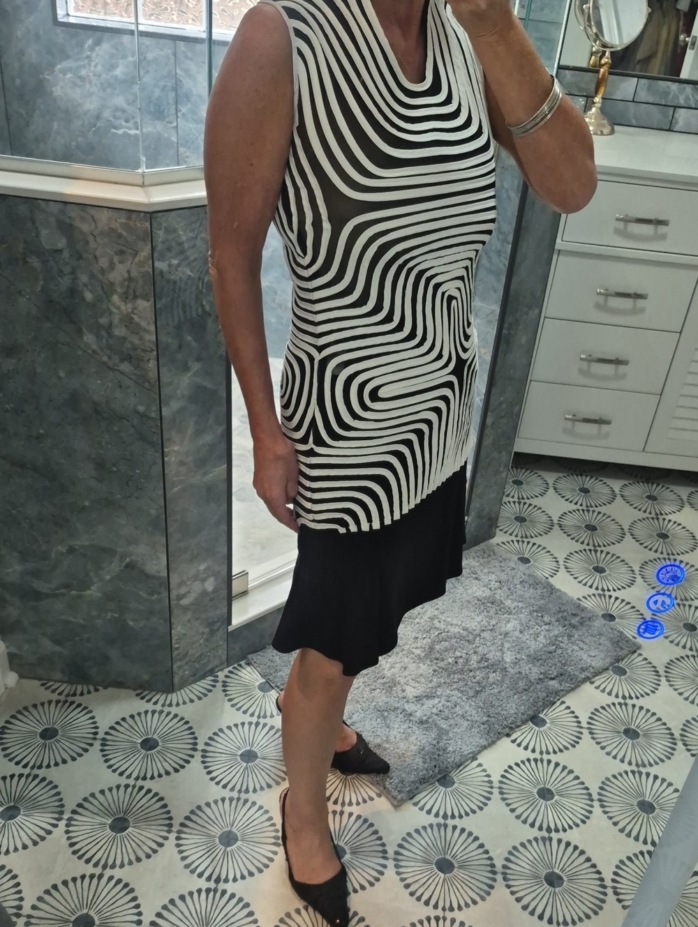 Alexandra Rosati Black &White Patterned Tunic